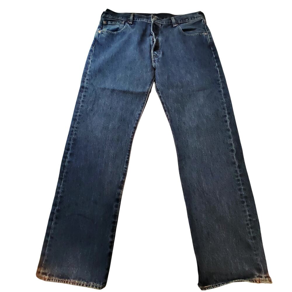 Levis 501 Original Fit Jeans Mens 36x30 Blue Denim Button Fly Straight Leg